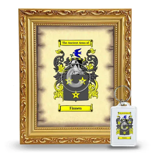 Finnen Framed Coat of Arms and Keychain - Gold