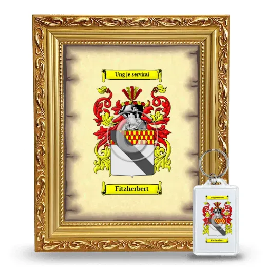 Fitzherbert Framed Coat of Arms and Keychain - Gold