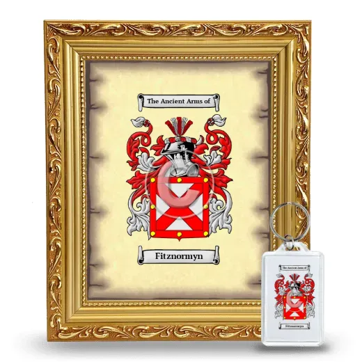 Fitznormyn Framed Coat of Arms and Keychain - Gold