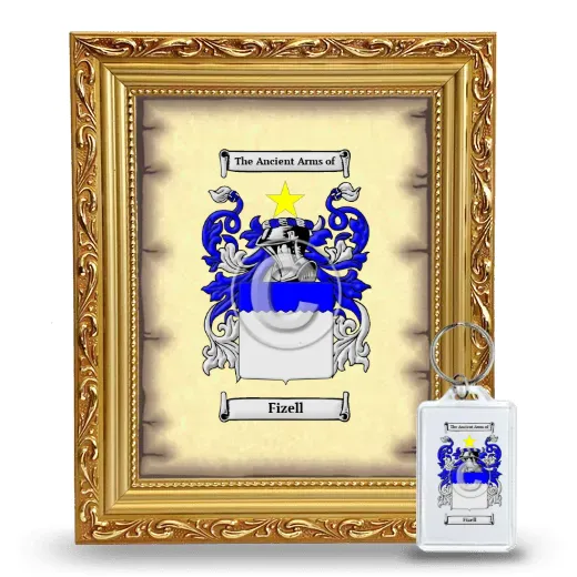 Fizell Framed Coat of Arms and Keychain - Gold