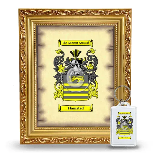 Flamsted Framed Coat of Arms and Keychain - Gold