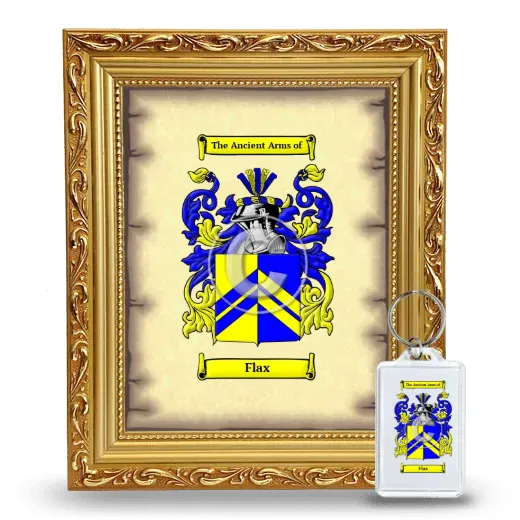 Flax Framed Coat of Arms and Keychain - Gold