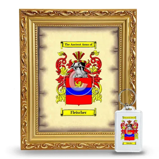 Fleischer Framed Coat of Arms and Keychain - Gold