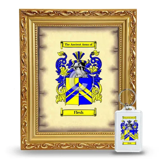 Flesh Framed Coat of Arms and Keychain - Gold