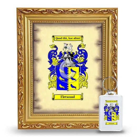 Fletwood Framed Coat of Arms and Keychain - Gold