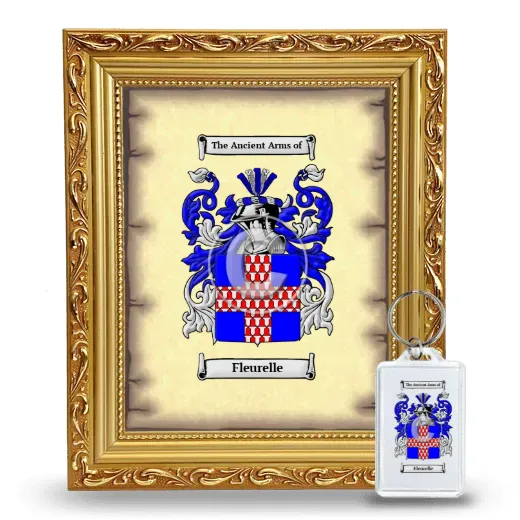 Fleurelle Framed Coat of Arms and Keychain - Gold