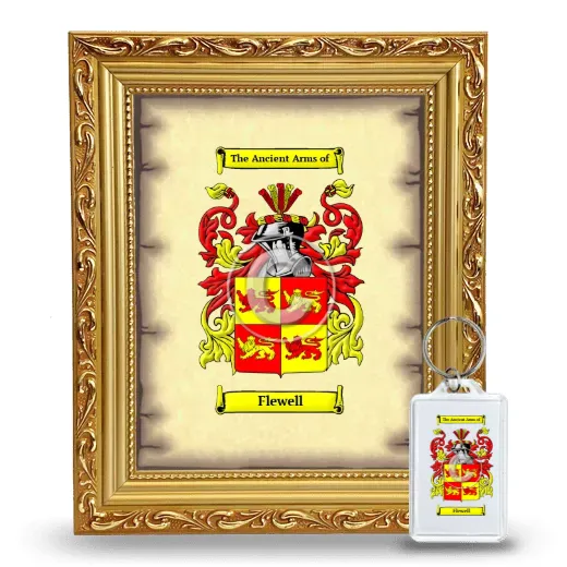Flewell Framed Coat of Arms and Keychain - Gold
