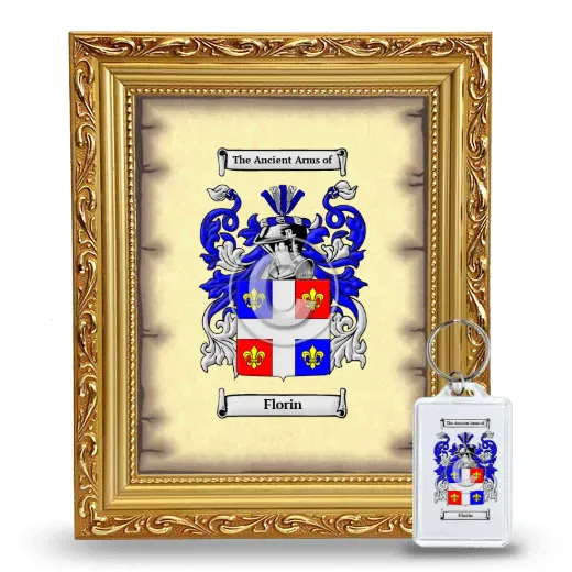 Florin Framed Coat of Arms and Keychain - Gold