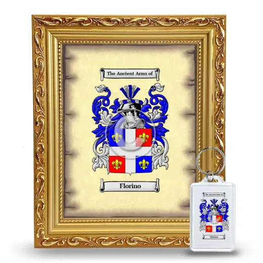 Florino Framed Coat of Arms and Keychain - Gold