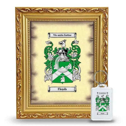 Floyds Framed Coat of Arms and Keychain - Gold