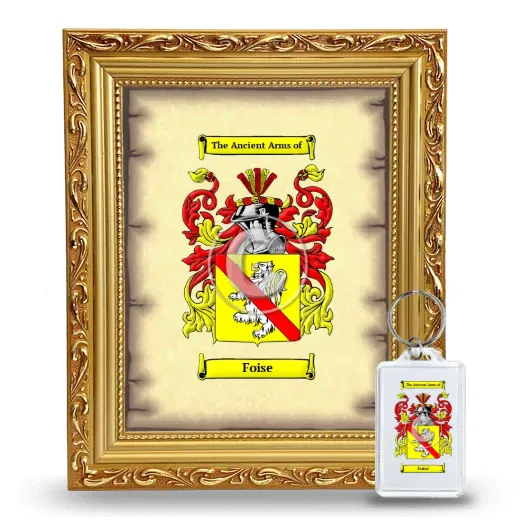 Foise Framed Coat of Arms and Keychain - Gold