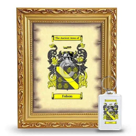 Folson Framed Coat of Arms and Keychain - Gold