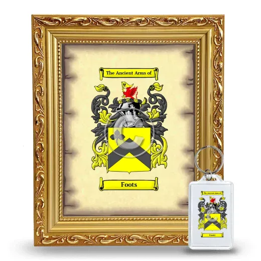 Foots Framed Coat of Arms and Keychain - Gold