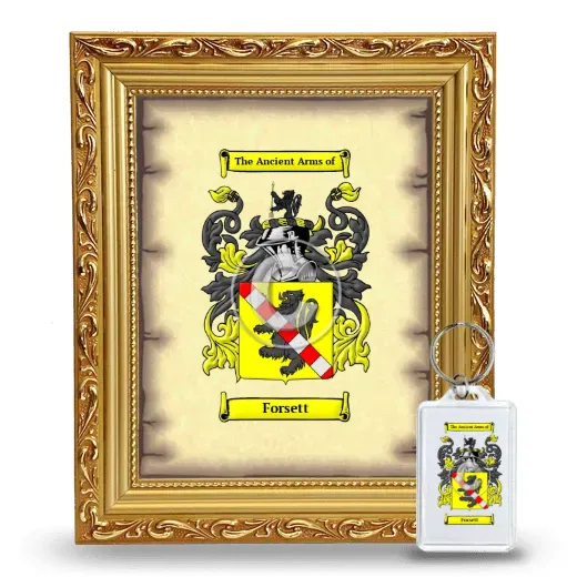 Forsett Framed Coat of Arms and Keychain - Gold
