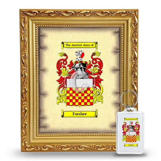 Forshee Framed Coat of Arms and Keychain - Gold