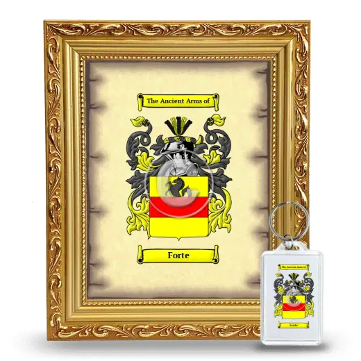 Forte Framed Coat of Arms and Keychain - Gold
