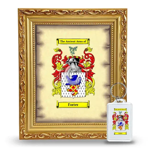 Forter Framed Coat of Arms and Keychain - Gold