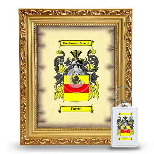 Fortin Framed Coat of Arms and Keychain - Gold