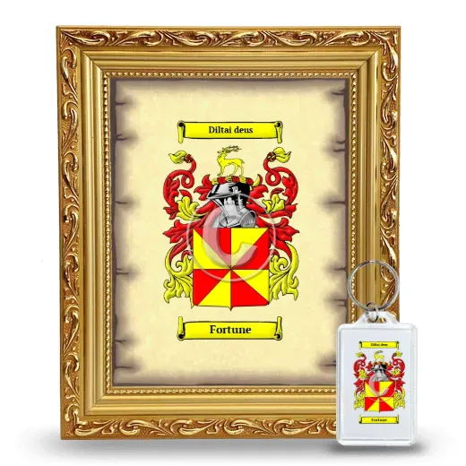 Fortune Framed Coat of Arms and Keychain - Gold
