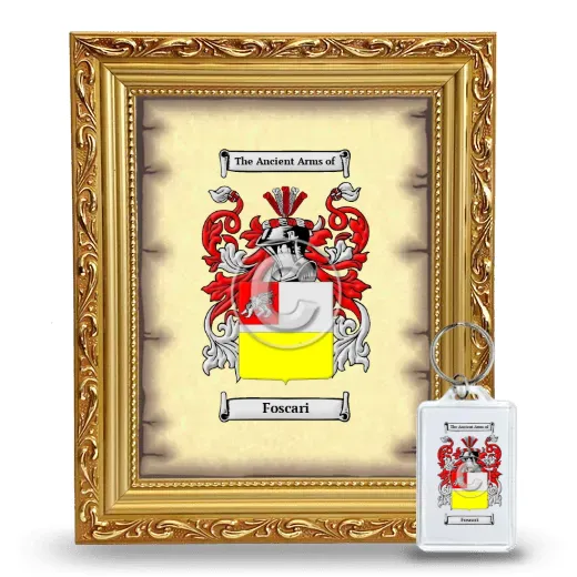 Foscari Framed Coat of Arms and Keychain - Gold