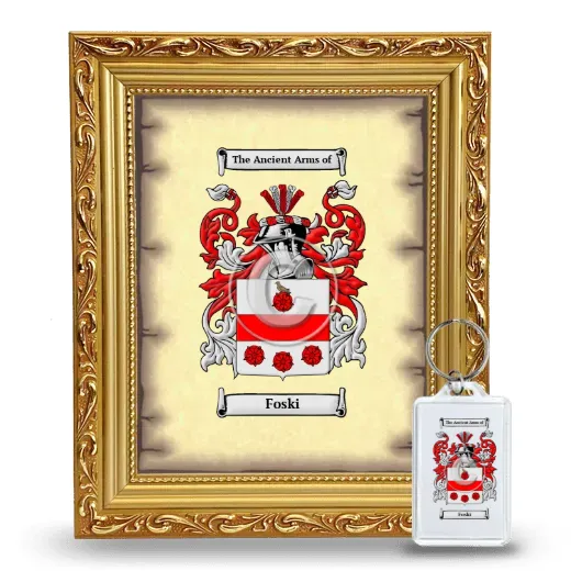 Foski Framed Coat of Arms and Keychain - Gold