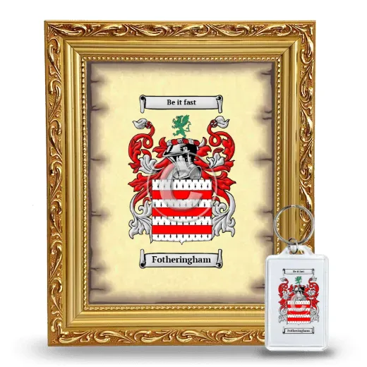 Fotheringham Framed Coat of Arms and Keychain - Gold