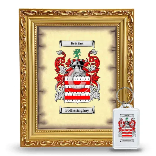 Fotheringhay Framed Coat of Arms and Keychain - Gold