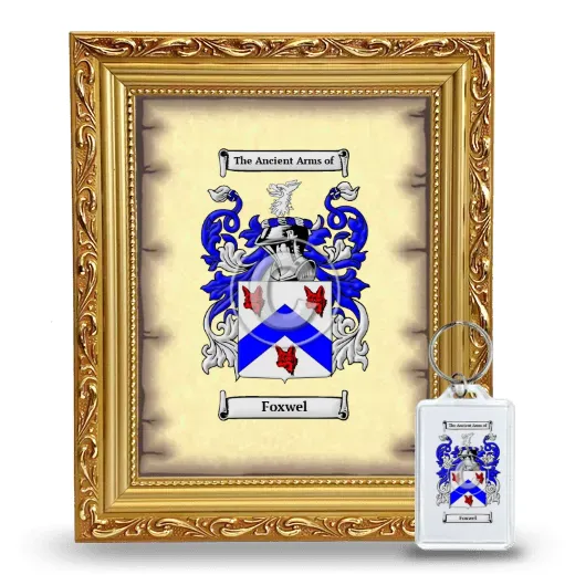 Foxwel Framed Coat of Arms and Keychain - Gold
