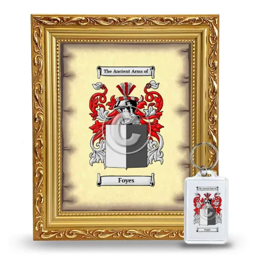 Foyes Framed Coat of Arms and Keychain - Gold