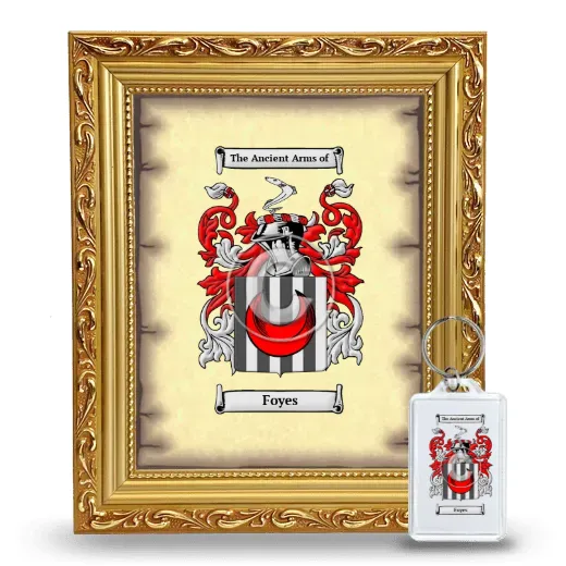 Foyes Framed Coat of Arms and Keychain - Gold