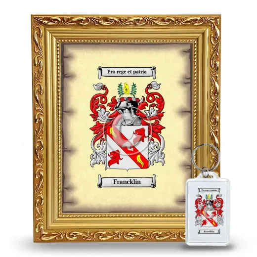 Francklin Framed Coat of Arms and Keychain - Gold