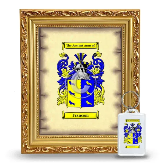 Francom Framed Coat of Arms and Keychain - Gold