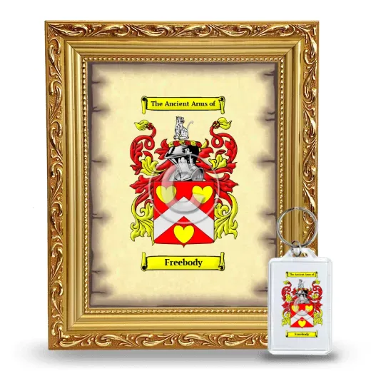 Freebody Framed Coat of Arms and Keychain - Gold