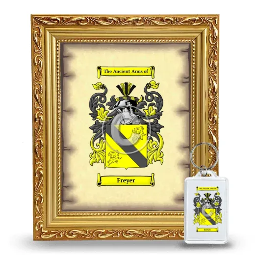 Freyer Framed Coat of Arms and Keychain - Gold
