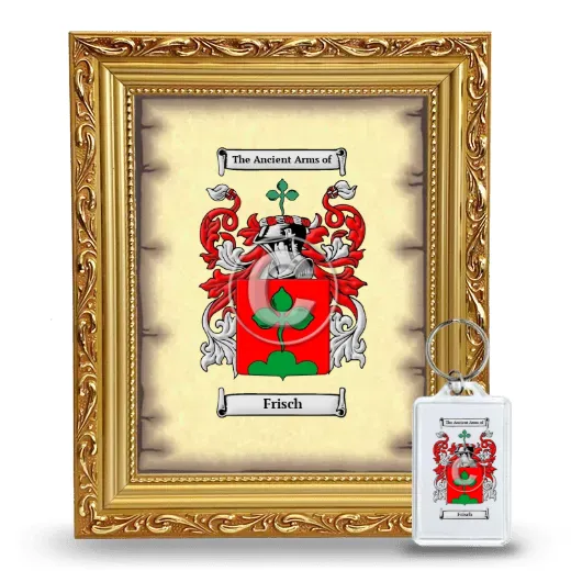 Frisch Framed Coat of Arms and Keychain - Gold