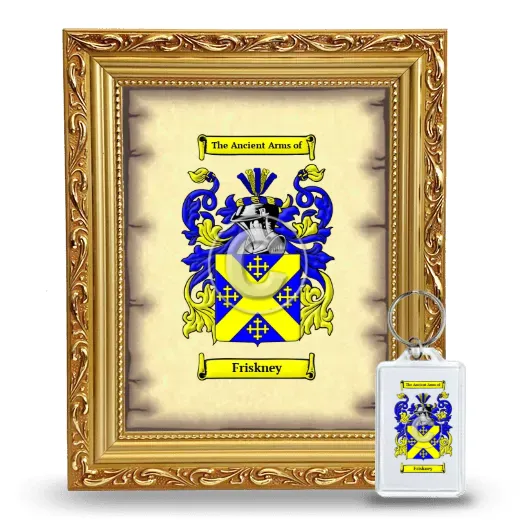 Friskney Framed Coat of Arms and Keychain - Gold