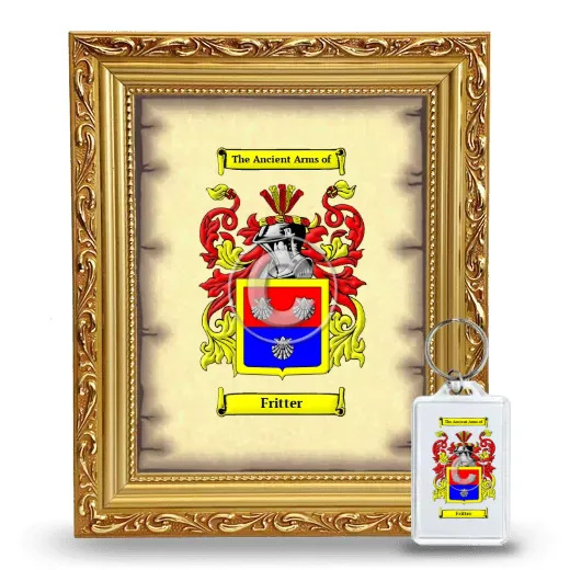 Fritter Framed Coat of Arms and Keychain - Gold