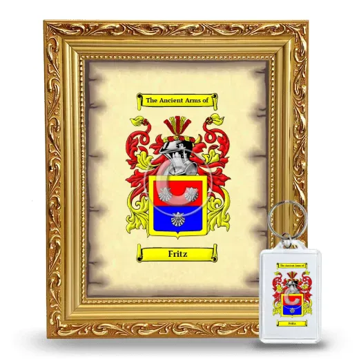 Fritz Framed Coat of Arms and Keychain - Gold