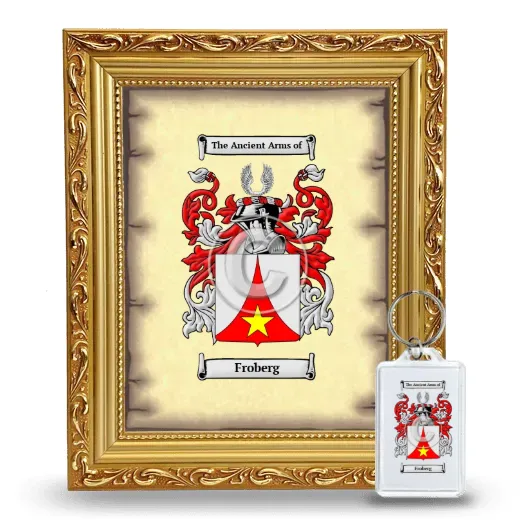 Froberg Framed Coat of Arms and Keychain - Gold