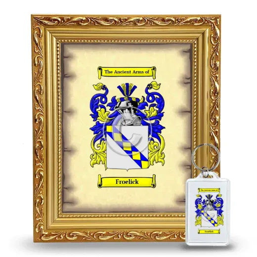 Froelick Framed Coat of Arms and Keychain - Gold