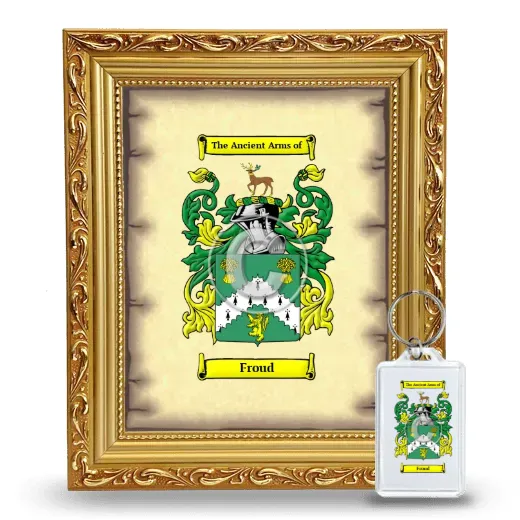 Froud Framed Coat of Arms and Keychain - Gold