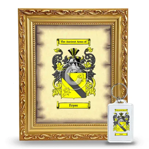 Fryer Framed Coat of Arms and Keychain - Gold