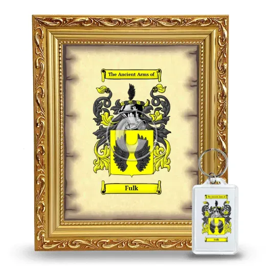 Fulk Framed Coat of Arms and Keychain - Gold