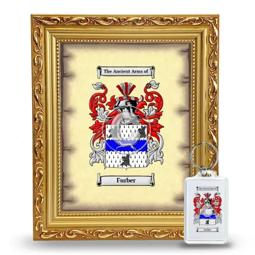Furber Framed Coat of Arms and Keychain - Gold