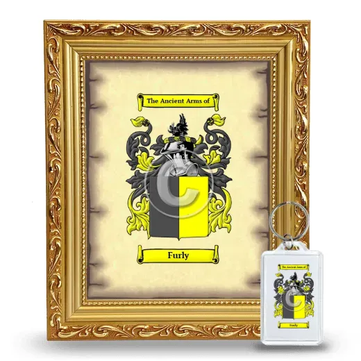 Furly Framed Coat of Arms and Keychain - Gold