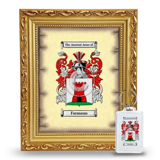 Furmann Framed Coat of Arms and Keychain - Gold
