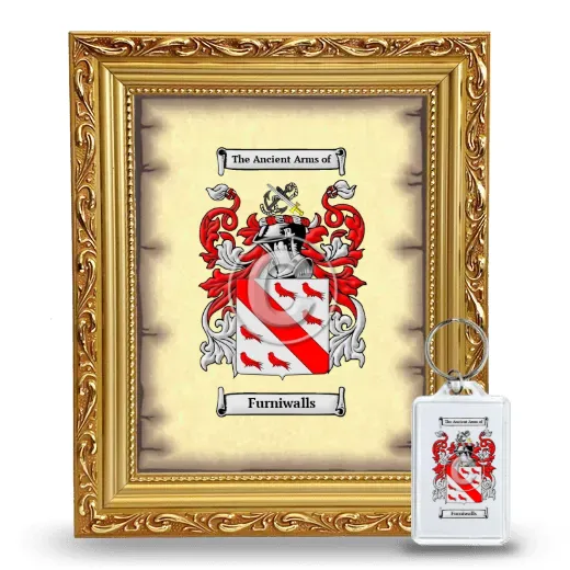 Furniwalls Framed Coat of Arms and Keychain - Gold