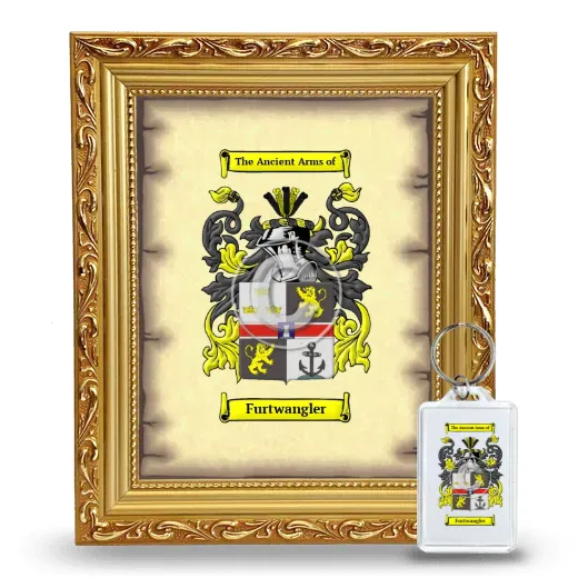 Furtwangler Framed Coat of Arms and Keychain - Gold