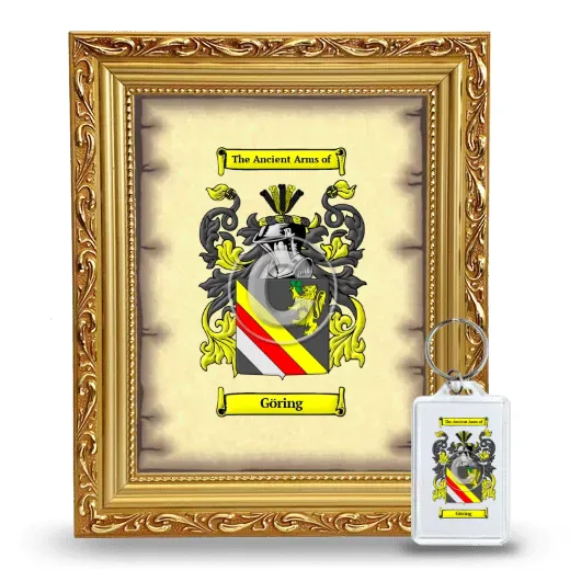 Göring Framed Coat of Arms and Keychain - Gold