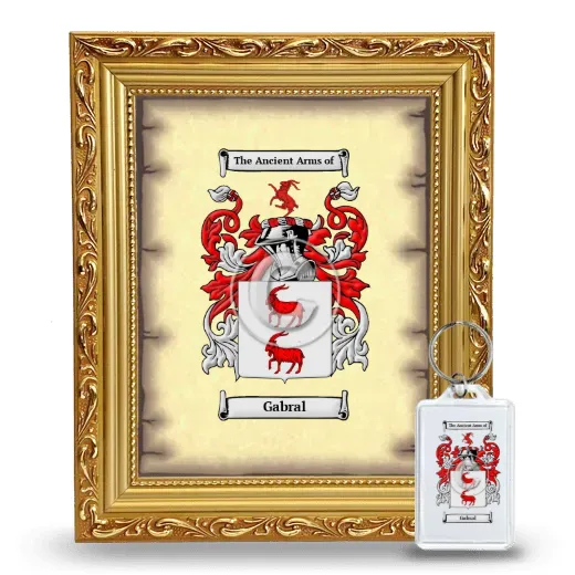 Gabral Framed Coat of Arms and Keychain - Gold